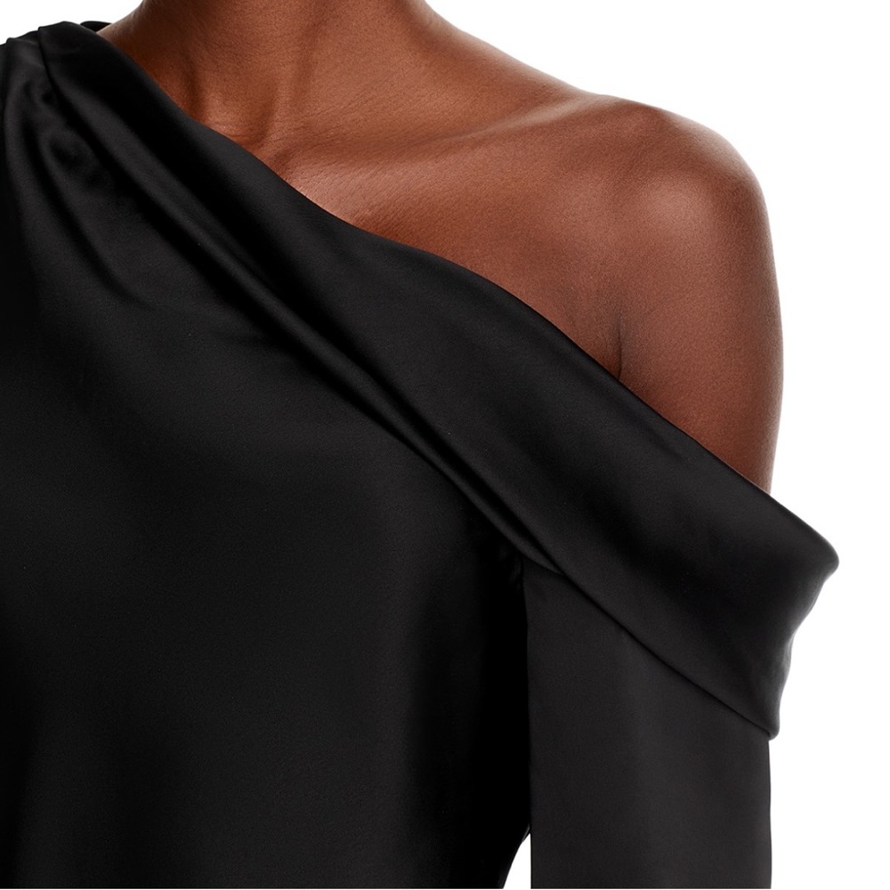Jonathan Simkhai l Draped One Shoulder Top Black XS - Picture 2 of 9